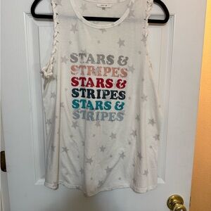 Maurices White Star Print Muscle Tee